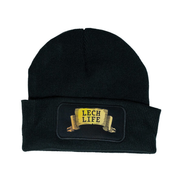 LECH LIFE BEANIE Schwarz mit Logo gold